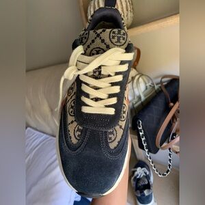 Tory Burch T Monogram denim sneakers